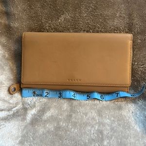 Coach checkbook wallet Camel